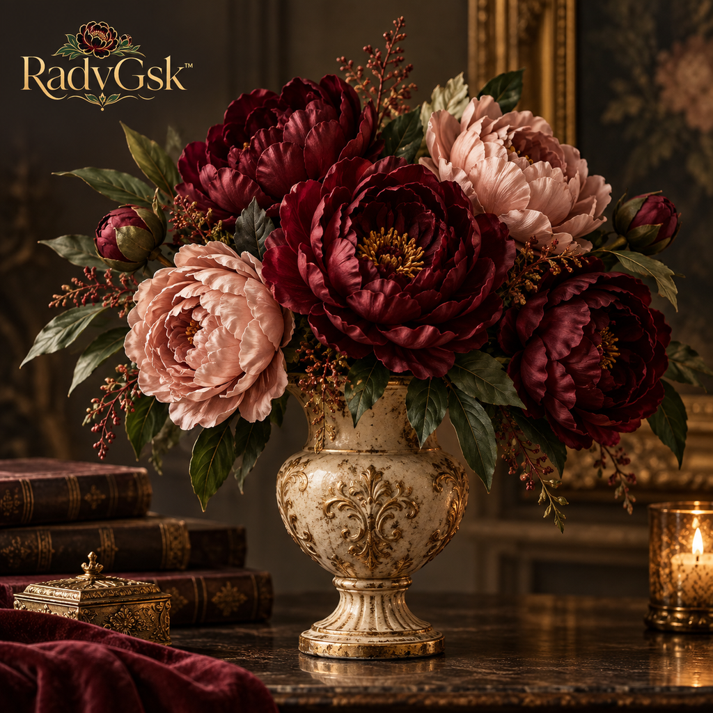 RadvGsk™ Burgundy Peony Urn Arrangement