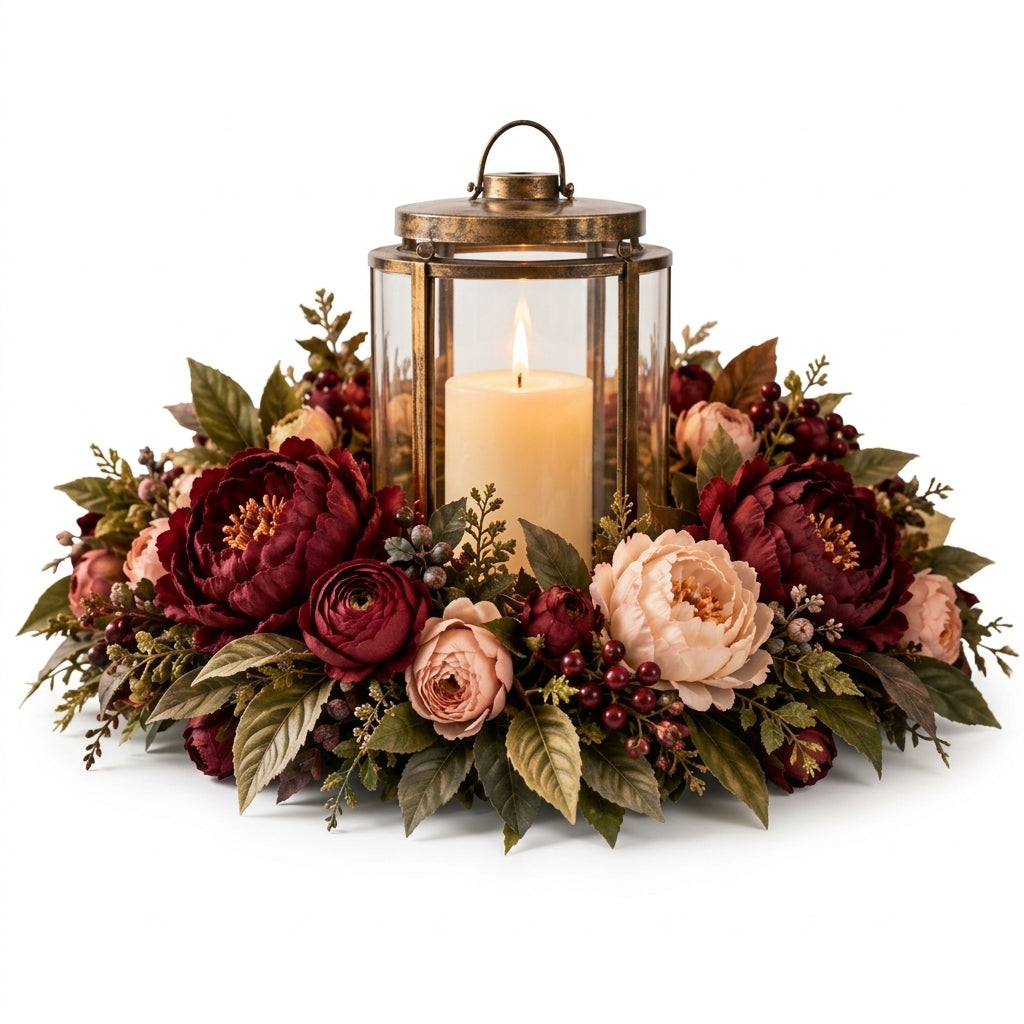 RadvGsk™ Claret Peony Lantern Centerpiece Ring