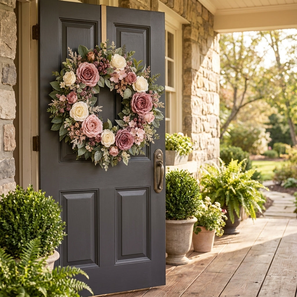 RadvGsk™ Dusty Rose Garden Floral Wreath