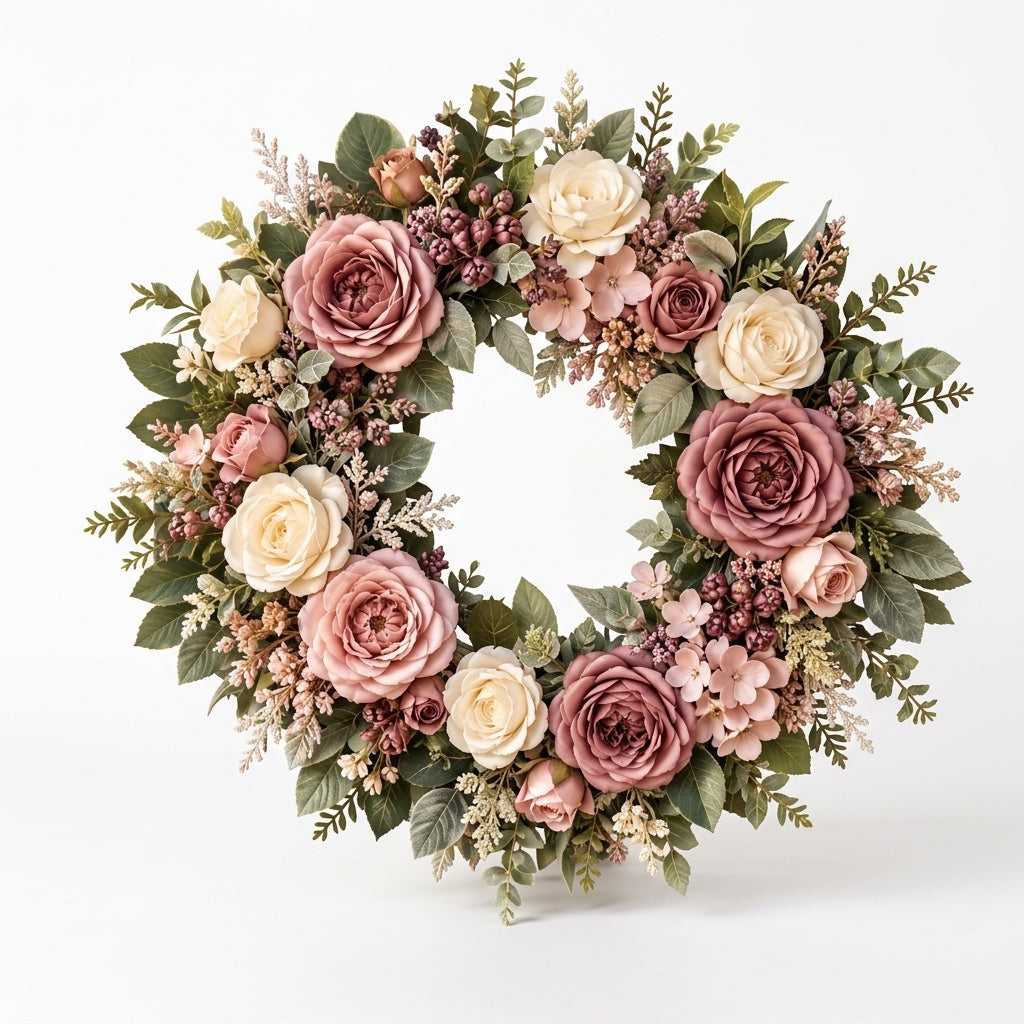 RadvGsk™ Dusty Rose Garden Floral Wreath