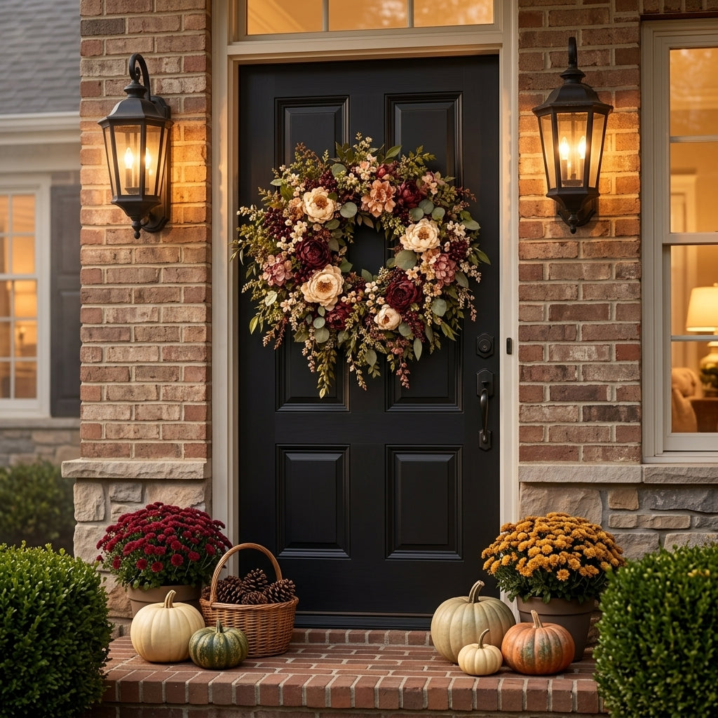 RadvGsk™ Burgundy Wildflower & Berry Wreath