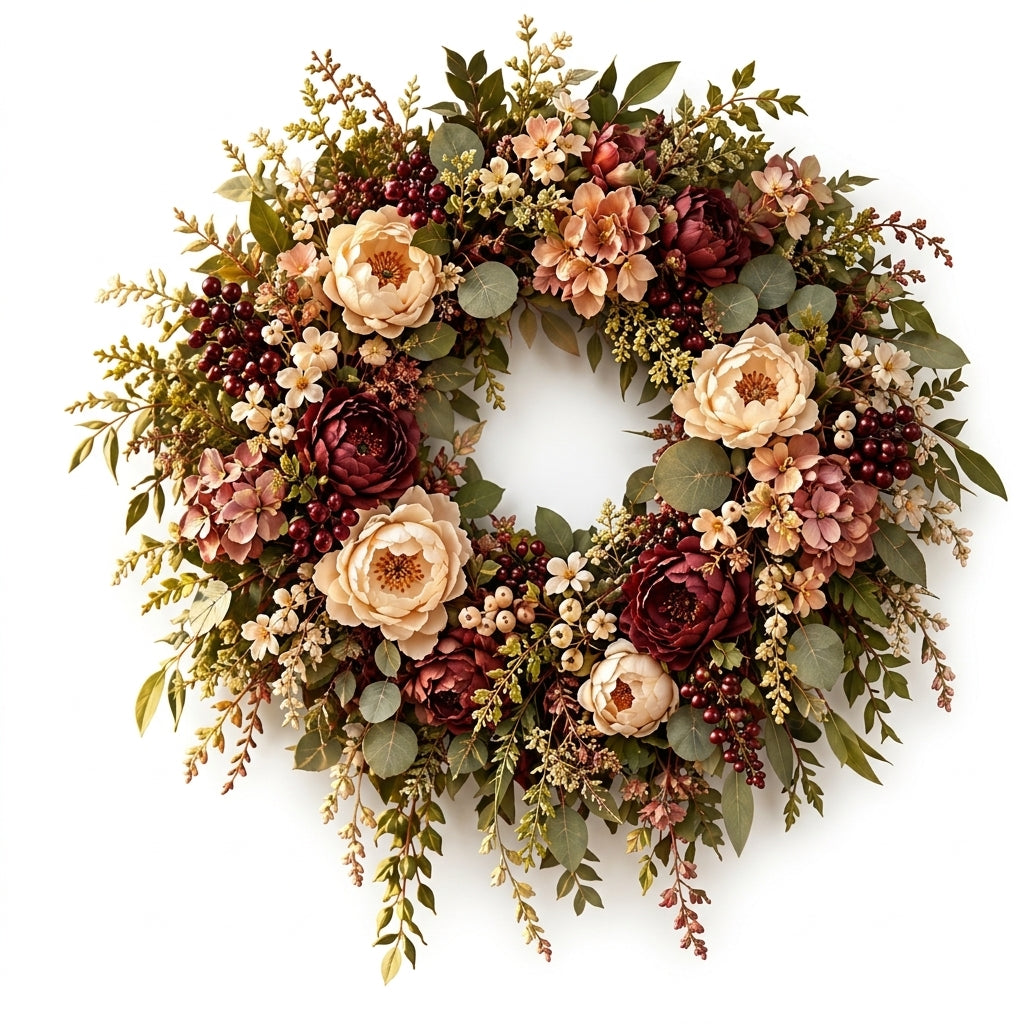 RadvGsk™ Burgundy Wildflower & Berry Wreath