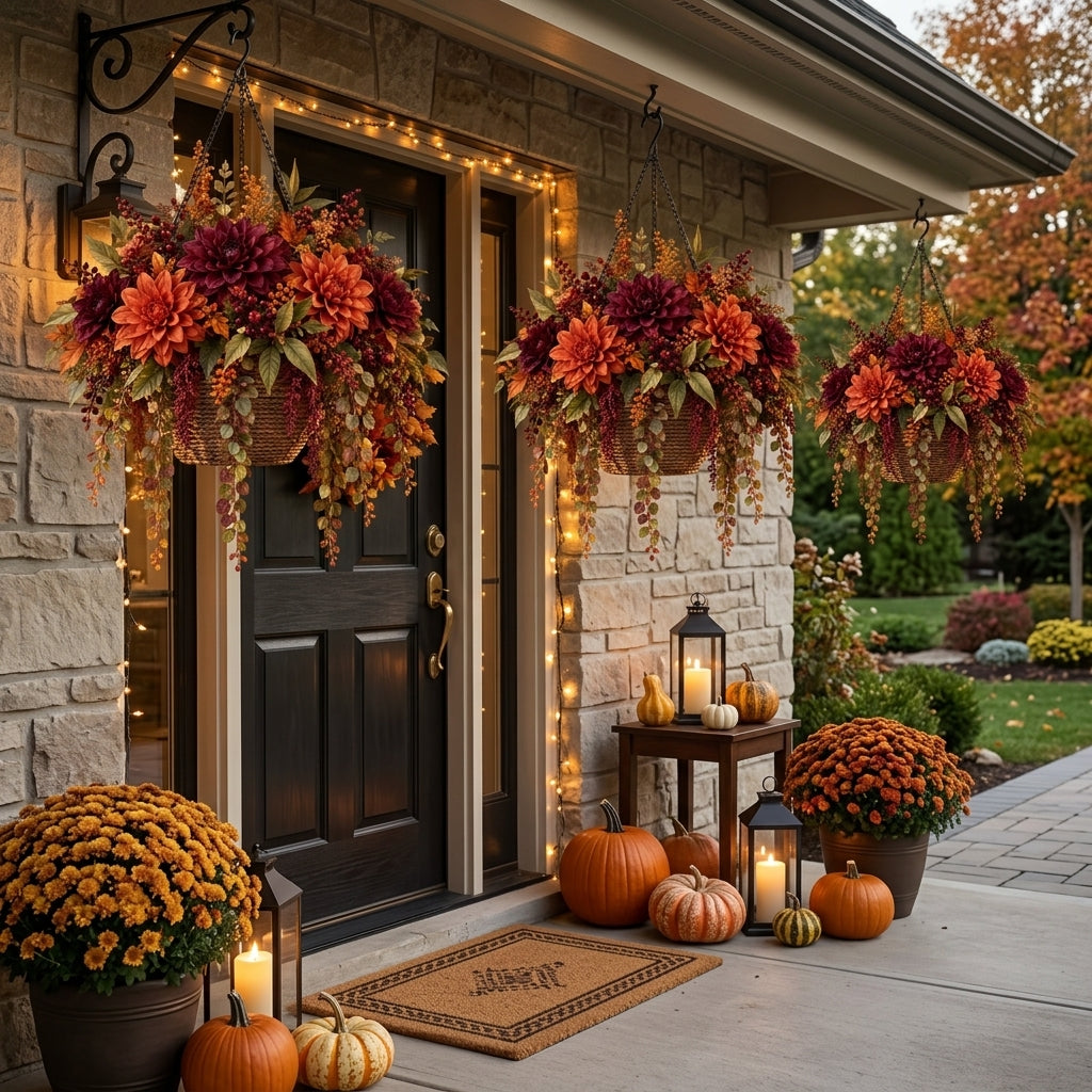 RadvGsk™ Plum Dahlia Harvest Hanging Basket