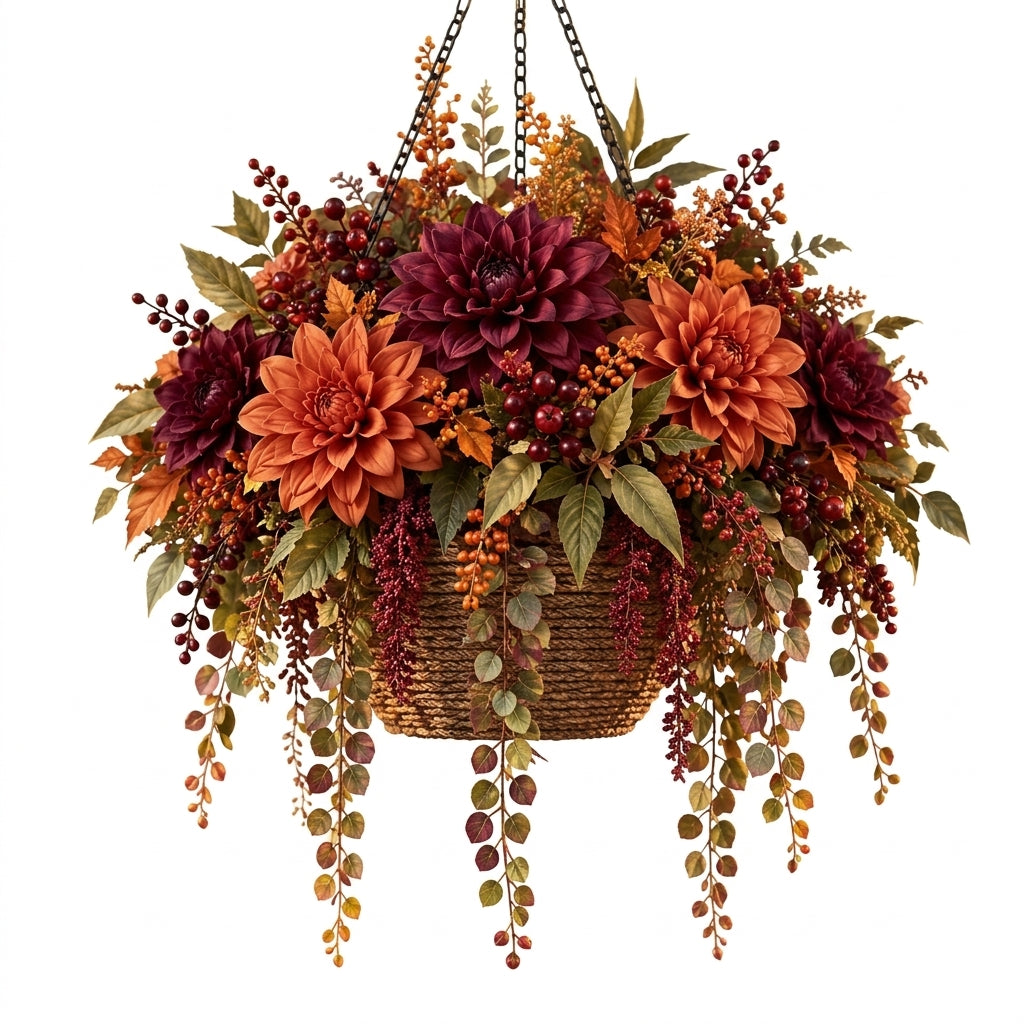 RadvGsk™ Plum Dahlia Harvest Hanging Basket