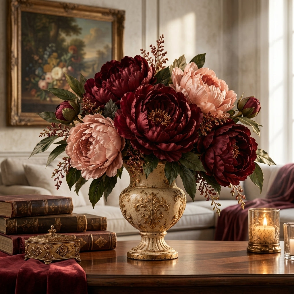 RadvGsk™ Burgundy Peony Urn Arrangement