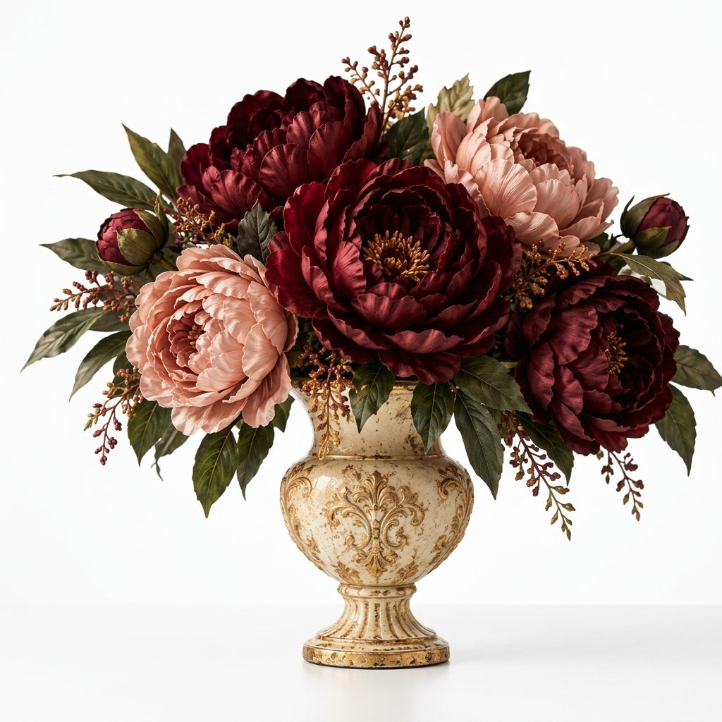 RadvGsk™ Burgundy Peony Urn Arrangement