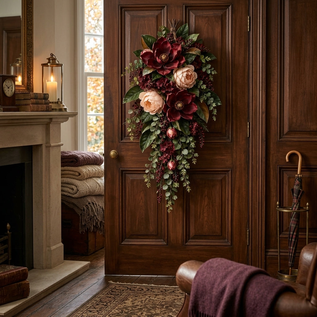 RadvGsk™ Magnolia Peony Hanging Floral Swag