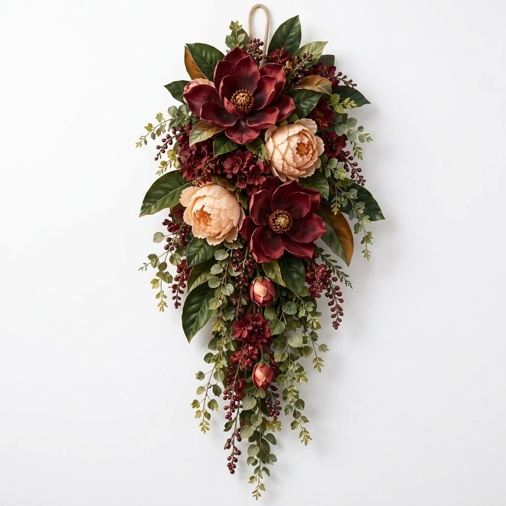 RadvGsk™ Magnolia Peony Hanging Floral Swag